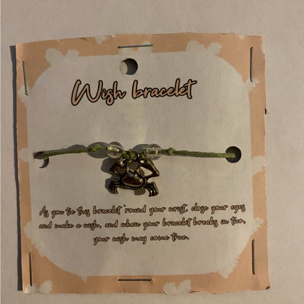 Crab charm wish bracelet HANDMADE